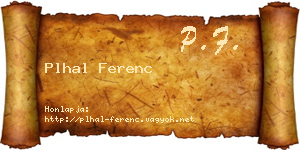 Plhal Ferenc névjegykártya